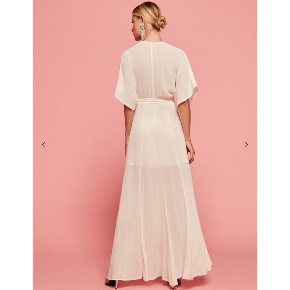 Reformation Winslow Wrap Dress in Ivory - Picture 2 of 3